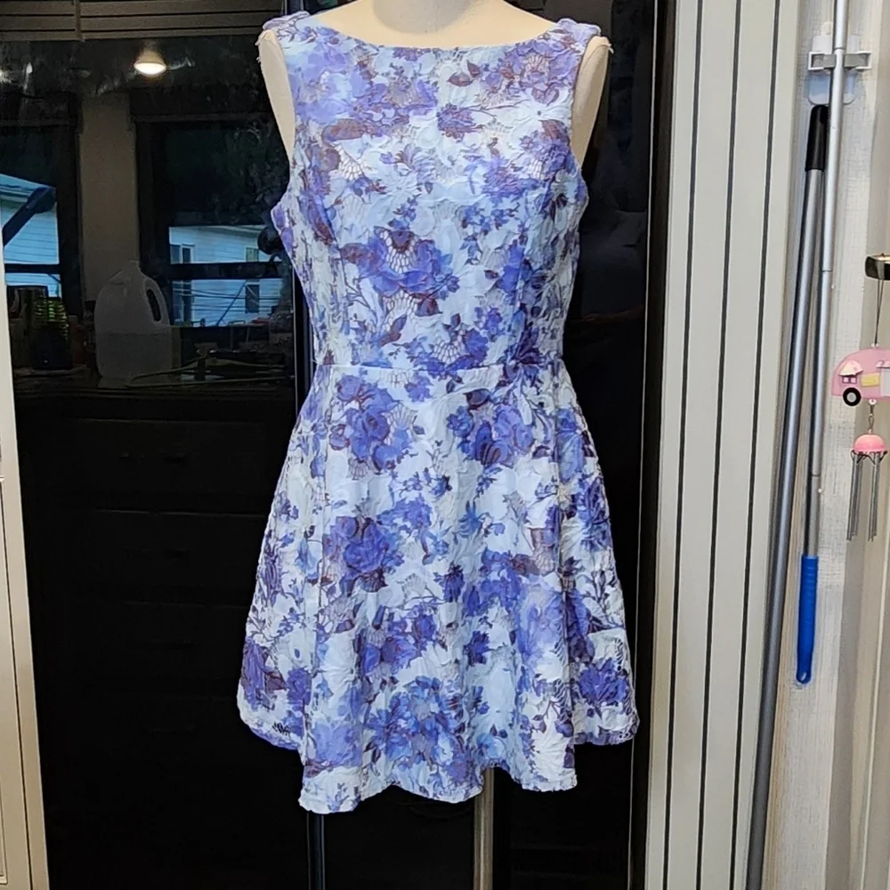 Speechless Blue Floral Mini Dress